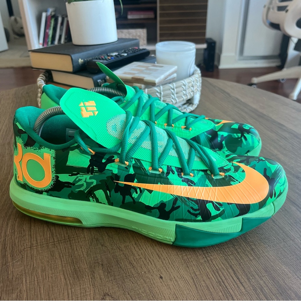 Nike Zoom KD 6 VI Easter 599424-303 2014  Green Camo Orange Men’s Size 12